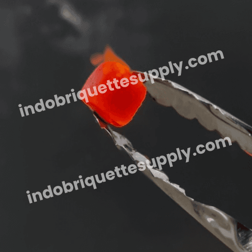 Cube shaped coconut charcoal briquette