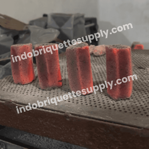 Hexa shaped coconut charcoal briquette